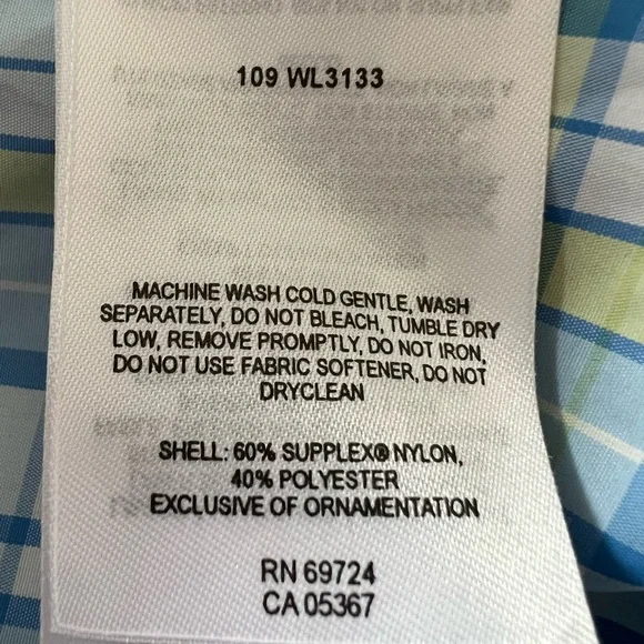 Columbia Jacket Plaid Blue Green Lightweight Windbreaker Omni Shade - Picture 5 of 9